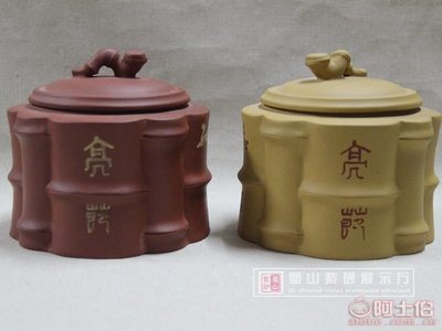 【蜀山紫砂廠家供應清水泥四方節節高茶葉罐高檔會所茶館專用茶葉罐】宜興市蜀山石粉廠 - 產品庫